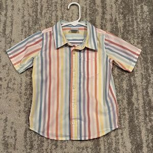 Hanna Andersson Rainbow Stripe Button Down - 3T